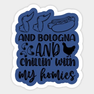 chicken wing chicken wing hot dog and baloney Sticker